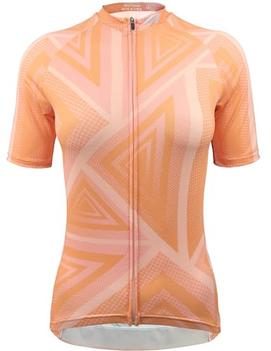 Wulibike Damen's Full Zip kortärmad cykling jersey, apelsin, M