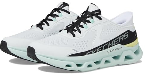 Skechers Glide-Step Atlus Damen-Sneaker zum Reinschlüpfen, Wmlt=Weiß/Mehrfarbig, 38.5 EU Weit