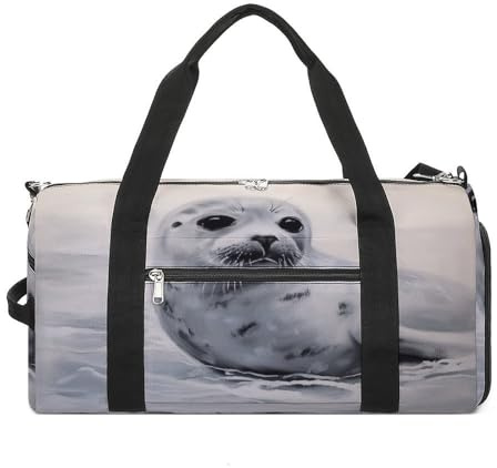 YHEGBFD Turnbeutel Harfe Seal Malerei Turnbeutel für Damen Herren Rucksack Turnbeutel mit Schuhfach Wiederverwendbar Turnbeutel Mini Turnbeutel Harfe Robbe Bemalen Einheitsgröße, Harfen-Siegelmalerei,