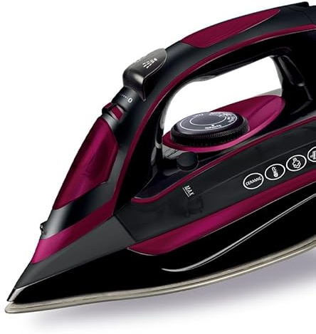 Plancha EMMA - Envío 24h - Planchado Fácil 2800W- Alta Presión, Bajo Consumo, Alto Rendimiento de Electrodomésticos - Hogar y Hostelería - Plancha Vapor (Roja)