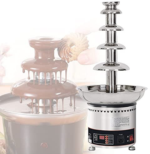 XCSCUK Fontaine à Chocolat Chaude, Machine à Fondre Le Chocolat électrique, adaptée aux Restaurants et Buffets (5Tier)