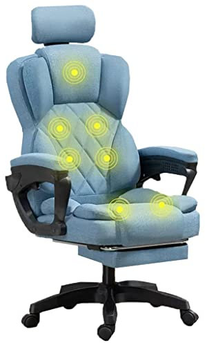 Silla de oficina ejecutiva ergonómica con calefacción y reposapiés, silla giratoria con almohada lumbar para máxima comodidad y apoyo, función de calefacción ajustable