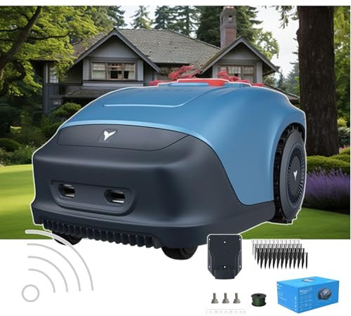 CNAOHGHN Tondeuse à gazon robotique connectée 4G/Wi-Fi, couvre jusqu'à 1/4 acre, coupe jusqu'à 160 m² par heure, auto-chargée, pente de 33 %, planification de chemin, évitement des obstacles 3D