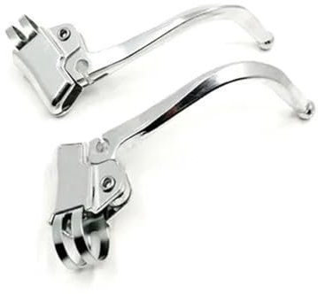 EEQANAO Fahrradbremshebel DC139 Rennradlenker Bent Bar Bremshebel City Retro Fahrrad Fixed Gear Fahrradbremsgriff Teile Schwarz/Silber(Silver)