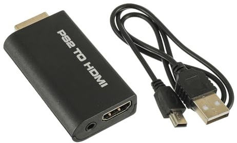 EPLZON PS2 vers HDMI Adaptateur avec Sortie Audio 3.5mm pour moniteurs HDTV/HDMI, pour Moniteur PS2 HDTV