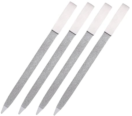 Happyyami 4stücke Teilige Edelstahl-nagelfeile Mit Feinem Körnung Sandgestrahltes Finish Fingernagelfeilen Reise-nagelfeile Metall-nagelfeilen
