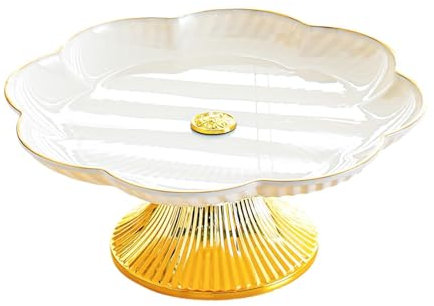 Gcljlmy Supporto per torta frutta vassoio multiuso moderno decorativo ciotola con base ciotola frutta con piedini per snack, caramelle (L)