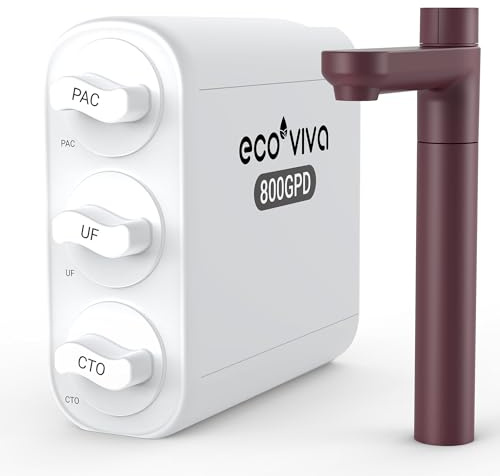 Ecoviva Système de filtration d'eau sous évier ultra filtrant - Robinet marron