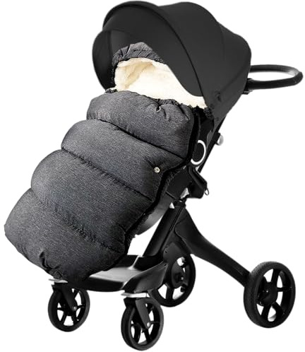 Aloskart Sacco Passeggino Invernale, Coprigambe Passeggino Universale Grande, Sacco Nanna Passeggino Universale, Coprigambe Invernale, Sacco a pelo Passeggino Grande (Grigio Scuro-2024)