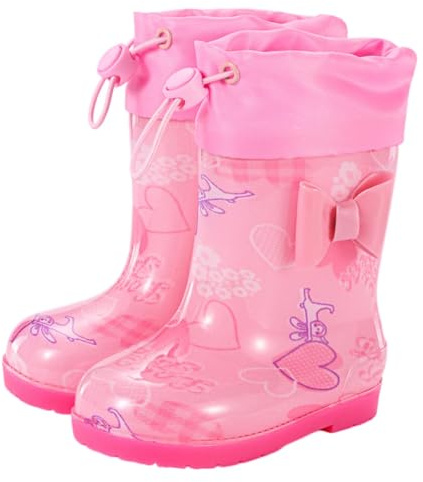 Hixingo Stivali Pioggia Bambino e Bambina 15-23EU, Scarpe Bambine e Ragazze/Scarpe Bambini e Ragazzi, Antiscivolo Impermeabili Stivali per l'estate e l'inverno (Rosso rosa,20)