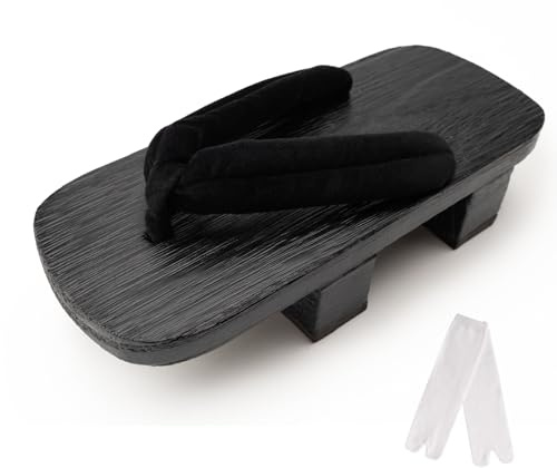 jinwinda Sandales traditionnelles japonaises Geta en bois (bois rouge, système de pointure UE pour adulte, femme, numérique)
