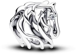 Pandora Moments 794430C01 Breloque Cheval Ouverte en Argent Sterling avec zircone
