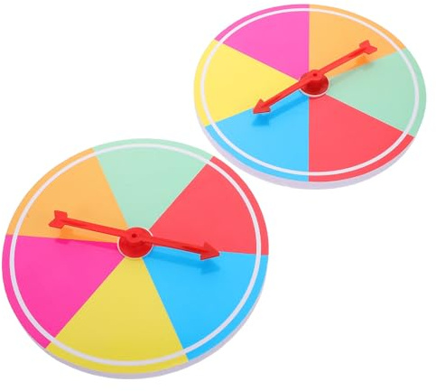 ERINGOGO Lot de 2 Roues de Jeu Vierges Arc-en-Ciel 15 CM en Plastique Plateau Tournant Mathématique avec Flèches Rotatives Roulette Fortune Portable pour Fêtes et Activités Scolaires