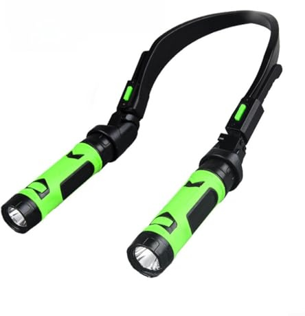 CNANRNANC Lámpara LED recargable USB de doble cabeza con diseño de cuello colgante, brazos flexibles y cabezales magnéticos desmontables