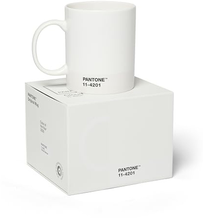 Pantone Porzellan-Becher in Geschenkverpackung, Farbe des Jahres 2026, 11-4201 Cloud Dancer