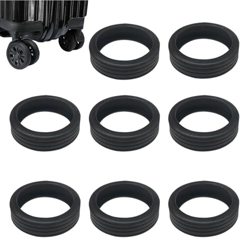 Copricerchi per bagagli, 5,5 x 1,5 cm, protezioni per ruote per valigie | 8 pezzi, coperture per ruote da trasporto, protezioni per ruote in silicone per riduzione del rumore, set di bagagli per viag