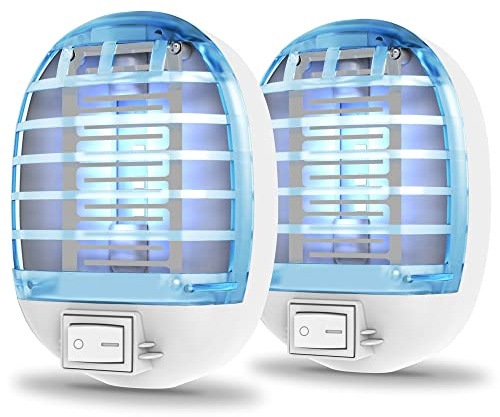 2 Pack Bug Zapper Indoor, Electronic Mosquitoes Killer Zapper with Blue Lights for Living Room, Baby Room, Kitchen, Bedroom(0324)