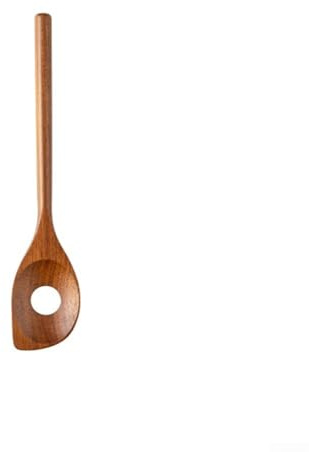 Sawhamale Cucchiaio angolare scanalato in legno di acacia, paletta da cucina in legno massello naturale con manico ergonomico antiscivolo per padelle e pentole antiaderenti, utensile da cucina per