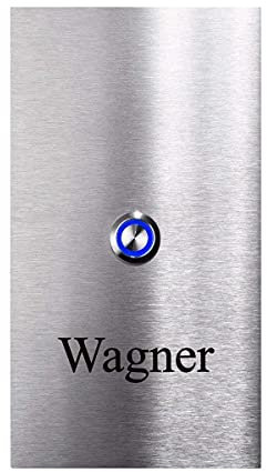 Metzler Edelstahl Türklingel mit Gravur - LED-beleuchtet - Türklingel aus Edelstahl V2A - Klingel-Platte - Moderne Türklingel - Größe: 110 x 200 mm