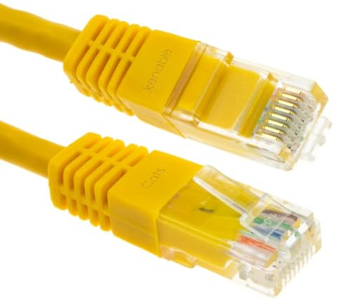 kenable Ethernet Réseau câble CAT6 gigabit RJ45 Cuivre Interréseau Patch Cordon Jaune 1,5 m [1.5 mètre/1,5m]