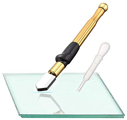 Tagliavetro a olio professionale, JESSTOLO Lega di tungsteno di carburo con design ergonomico della maniglia gamma 2-19mm per specchio e piastrelle in mosaico di vetro spesso