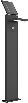 Lucande LED Solarleuchten Silvan mit Bewegungsmelder (spritzwassergeschützt (Modern) in Schwarz aus Aluminium (1 flammig,) - Solarlampe Solarleuchte Garten