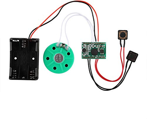 VBESTLIFE Sprachgrußkarte, 60 Sekunden Wiedergabe Wiedergabe DIY Sprachgrußkartenmodul 10 cm verlängertes Kabel für Weihnachtskarten/Geschenkboxen