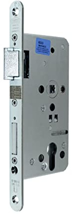 BKS FH Panikschloss Türschloss/Stahltürschloss, Funktion B mit geteilter Nuss, Dornmaß 55mm, Entfernung: 72mm, Stulp: 20x235mm abgerundet, DIN Links, incl. SN-TEC® Montageset (LINKS)