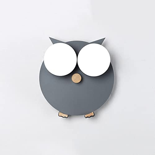 Jadssox LED-Wandleuchte für Kinderzimmer, Cartoon-Eule, Wandleuchte, Kinder-Nachttisch-Wandhalterung, Moderne Kopfteil-Beleuchtungskörper für Kinderzimmer, Jungen, Mädchen, Schlafzimmer-Dekor