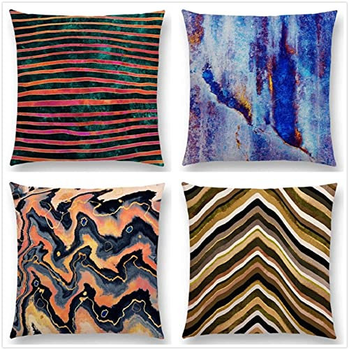 Tinnoon Kissenbezug 30x30cm 4er SetBoho Wohnzimmer Outdoor Deko, Schlafzimmer Zimmer Dekor Kissenhülle Kissenbezüge mit Verstecktem Reißverschluss, Couchkissen, Sofakissen Weinachten Magische Farbe