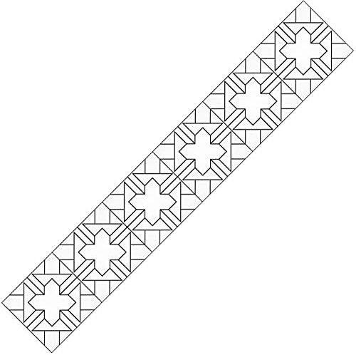 VisitRyl Bordure de papier peint Autocollants carrelage noir et blanc 1 Décoration murale amovible Frise Murale Autocollant imperméable en PVC Plinthe Autocollant 20cm X 500cm