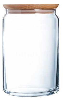 Luminarc Tarro hermético Pav de vidrio 2 L | Marrón, Vidrio, forma redonda, acabado brillo, 2 L, cierre a presión, no apto para microondas, apto para frigorífico