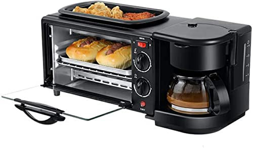 RKYRRKI Oven Solo Forno A Microonde in Silver Tact Multifunzione 3 In1 Forno Elettrico Padella Caffettiera Teppanyaki Maker Mini Forno E Grill Utile