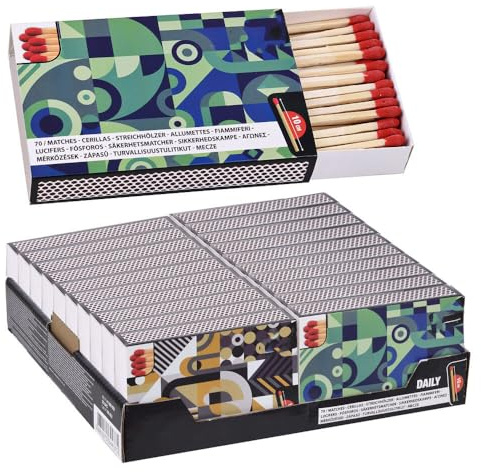 Murago - 20 x 70 Streichholz XL (1400 Stück) 10 cm lang - Zündhölzer Kamin Streichhölzer Schachtel Großpackung