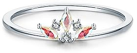 Bellitia Jewelry Bague Forme Couronne Princesse avec Diamant CZ en Argent 925 Plaqué Or/Or Blanc Anneau D'Alliance Fiançailles Bague Femme 5A Zircon Incrusté Bijoux Cadeaux D'Anniversaire