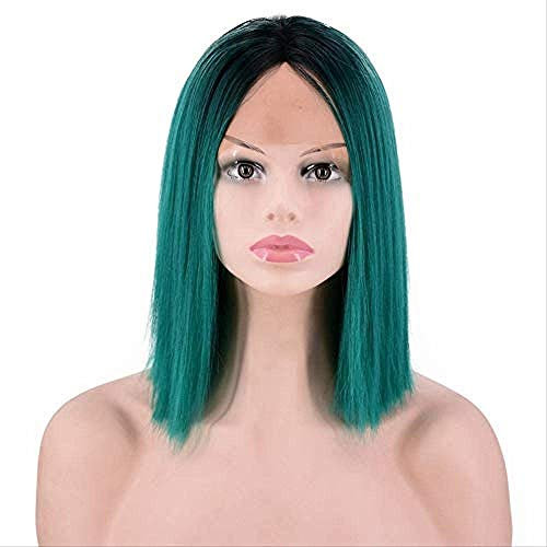 BGHJUE Gradient Dark Green In Front Lace Hand Weave Wigs