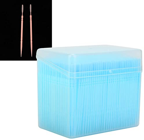 KENANLAN 1100 Stück Box Doppelkopf Zahnreinigung Zahnstocher Mundpflege Zahnseide Pick Zahnstocher (Blau)