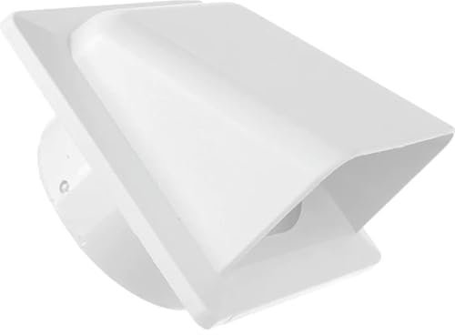 MYPURECORE White External Vent Cover Kit - 100mm Hooded Cowl with Backdraft Shutter | Ventilation Grill for Extractor Fans, Tumble Dryers, and Walls | Plastic Cowled Vent Outlet Grille Hatch.