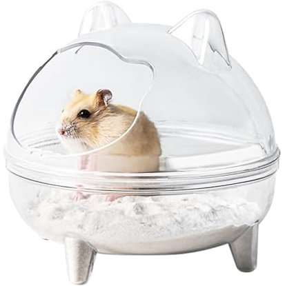 Meow&Woof Hamster-Sandbadbehälter, großer Sandkasten, Toilette, Rennmäuse, Batheoom, kleine Chinchilla-Staub-Badewanne, Sandbadbox für Hamsterkäfig-Zubehör, 11,9 x 10,9 cm