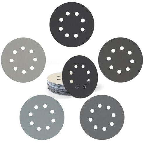 25PCS 125mm Sanding Discs Wet Dry Hook & Loop 8 Holes 1000 2000 3000 4000 5000 Grit Orbital Sandpaper for Automotive Metal Sanding Polishing