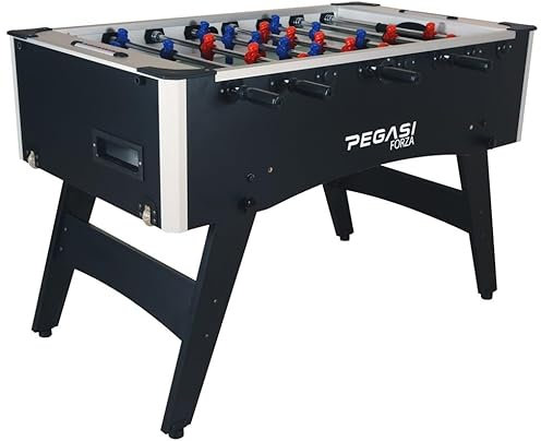 Pegasi Fußballtisch Forza Fold Up - Kickertisch Klappbar - Fussballtisch - Indoor Tischkicker- Fußball Tischspiel - Fussballtisch Erwachsene - Foosball Table - Schwarz