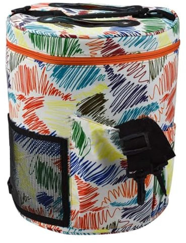 Baumwolltasche zum Aufbewahren von Strick- und Häkelzeug, Garn, Nadeln, mit Schultergurt, Blumenmuster