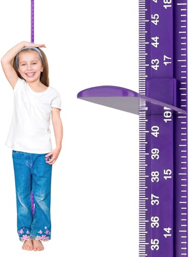 Egoldto Höhenmessung für Wand, Kinder und Erwachsene, 3D-abnehmbarer Wachstumshöhenstab, wandmontiertes Spleiß-Höhenlineal für Kinder, Baby, Kinderzimmer, 200,7 cm, Violett
