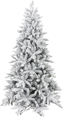 HOMCOM Künstlicher Weihnachtsbaum 180 cm künstlich Tannenbaum mit Schnee, 994 Spitzen Christbaum Weihnachtsdeko inkl. Metallständer für drinnen