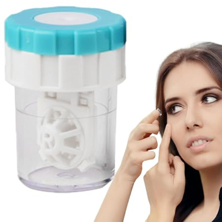 Estuche de limpieza para lentes de contacto, Estuche giratorio para lentes | de contacto | estuche giratorio para limpieza de lentes de contacto, contenedor portátil para máquina de limpieza de len