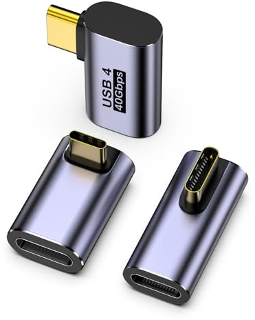 LUIRSAY USB C Winkelstecker 90 Grad, 3PCS USB C Winkelstecker 40Gbps, PD100W und 8K@60Hz, 90 Grad Adapter für iPhone16/15, MacBook Pro, iPad Pro,Tablet, Sumsung Phone und andere Typ C Geräte