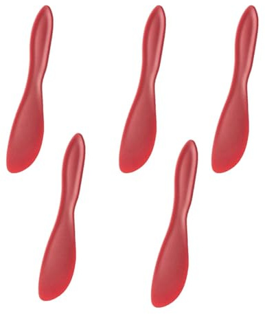 Tinkber 5 Stück Buttermesser Kunststoff, Butterstreichmesser, Kuchencremeschaber, Mehrzweck Butterstreuer, Kleine Butter messer, Mehrzweck Buttermesser, zum Streichen Plastic Butter (Red)