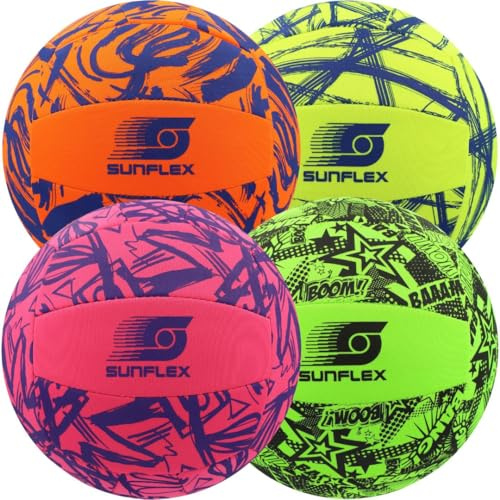 Sunflex® Neopren Zubehör Beach- und Funball Funky Größe 5 | Volleyball & Strandball weich & leicht für den Strand & das Wasser | Spielball extrem robust & für Jede Altersgruppe