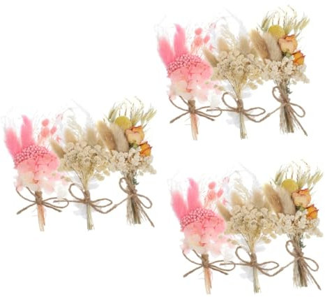 MAGICLULU 3 Ensembles Bouquet De Fleurs Séchées Pétales De Rose pour Le Bain Décor Artificiel Fleurs D'hortensia Au Toucher Réel Fleurs pour Femmes Pétales De Rose Séchés Sec 6 Pièces * 3