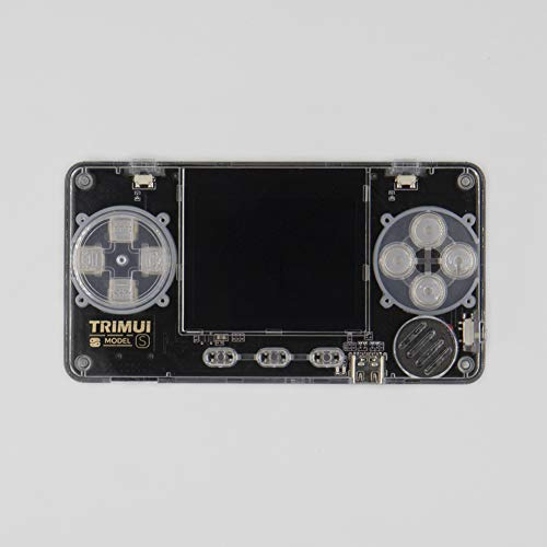 TRIMUI Consola de juegos portátil con pantalla IPS de 2.0 pulgadas, mini reproductor de juegos, soporta más de 6000 juegos clásicos, consola de videojuegos portátil con tarjeta TF de 32 G (negro)